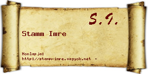 Stamm Imre névjegykártya